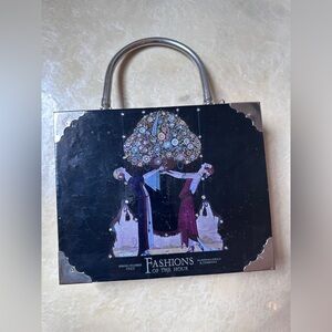 90s Fine Cigar Box Purse “Fashions of the Hour” Vintage Statement Purse